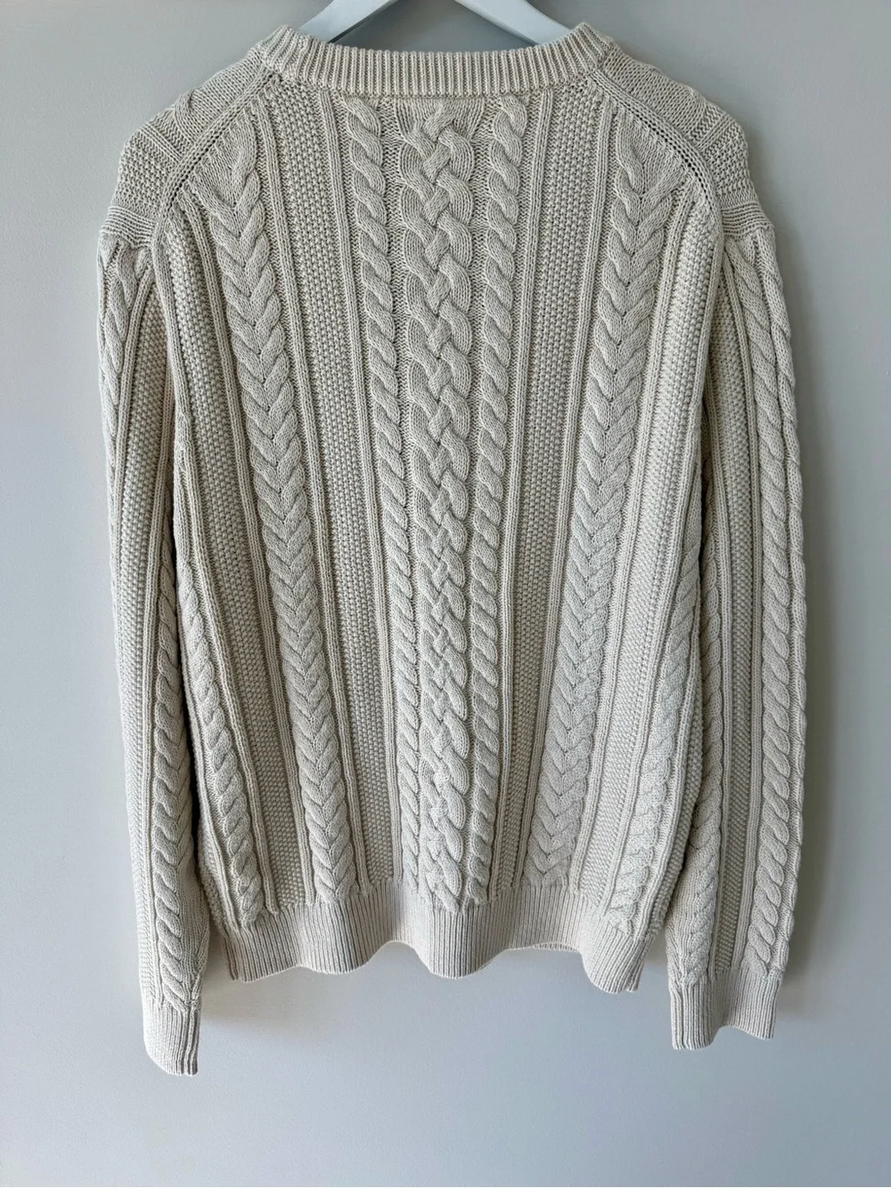 NWT J.Crew Fisherman cable crewneck sweater Size L